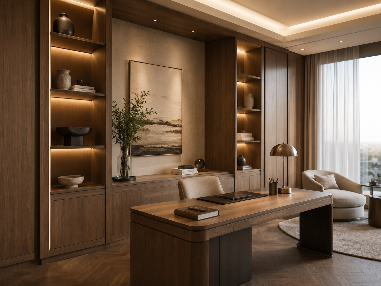 Warm modern study