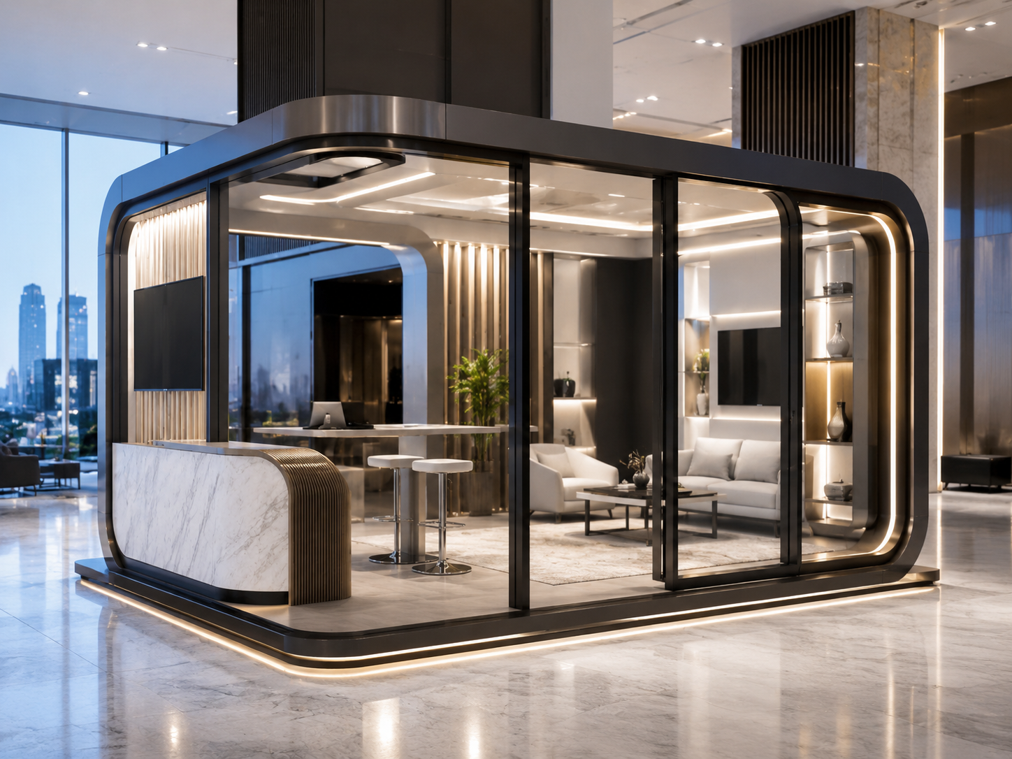 Booth kiosk showroom